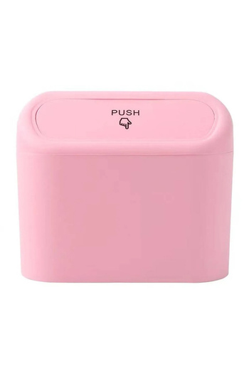 Mega Oto Market Auto Car Trash Can with Lid Organizer Trash Can Pink