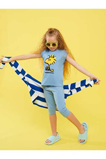 LC Waikiki Leggings lungi pentru fete din bumbac imprimat cu talie elastică (S2)