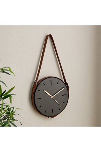 Home Box ساعة ميدو المعدنية الإبداعية بحزام جلدي 31x5.5x31 سم