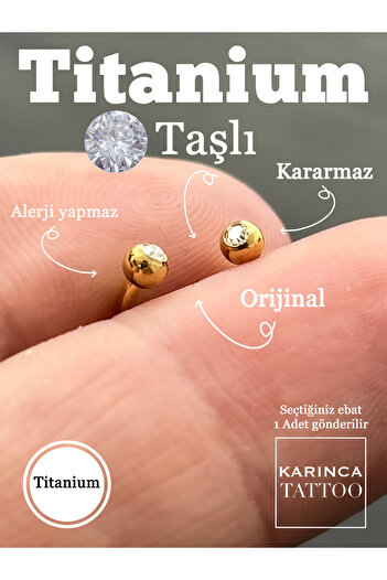 Karınca Piercing Halka Taşlı Titanyum Piercing Tragus Helix Rook Daith Conch Smiley Nipple Dudak Septum Nostril Burun