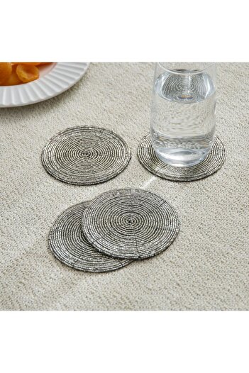 Home Box Blaze Beaded 4-Piece Coaster Set 10 cm