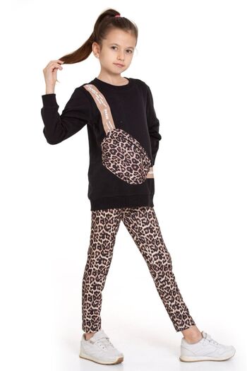 Cici kız Baby Junior Girl's Leopard and Sequin Patterned Children's Set