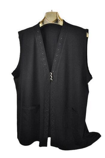 elma abone Large Size Combed Cotton Jewelled Short Vest