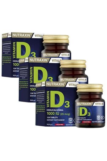 Nutraxin Vitamin D3 120 Tablets 3 Pieces