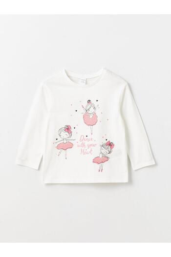 LC Waikiki Crew Neck Printed Long Sleeve Baby Girl T-Shirt (S4)