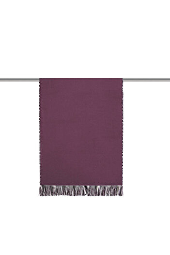Bursa İpek Purple Reversible Winter Shawl
