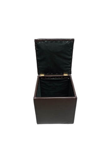 Homelux COZY cube bench with storage space, 42x42x46 cm, faux leather, wenge