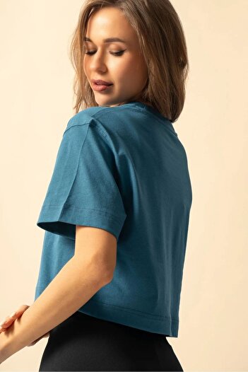 Trendseninle Dámské triko IndigoBlue Oversize Crew Neck Crop