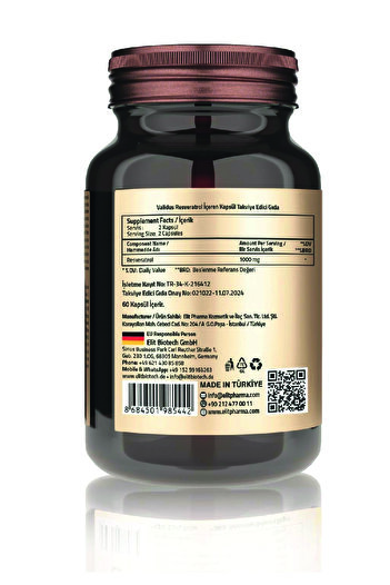 Validus 1000 Mg Resveratrol - 60 Capsules