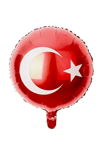 BALON DİYARI 18 Inch Round Turkish Flag Foil Balloon