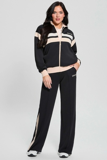 Guess SUZANNE FULL ZIP SWEATSHIRT Γυναικεία μαύρη φούτερ V5RQ00KCO72-G1I9