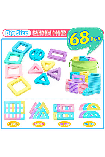 Choice Big Size 68pcs STEM Educational Magnetic Building Blocks Set for Boys & Girls Engaging Magnet set Cr