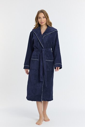 Mulberry Triga Hooded Women's Bathrobe 100% Cotton