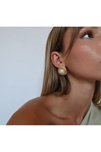 Venus Design Çelik inci vintage küpe