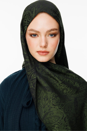 Mooncorn Velora Pattern Double-Sided Shawl Black-Khaki