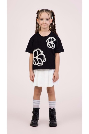 wakawakakidsstore Girls' Set with Knitted Embroidered Shorts and Skirts on the Front