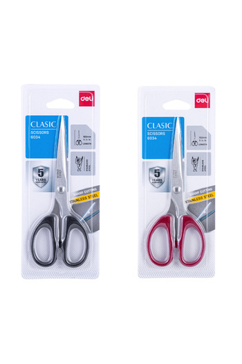 Deli E6034 160mm 2PCs 175mm Alloy Stainless Steel Anti Stick Scissors Stationery Office Student DIY