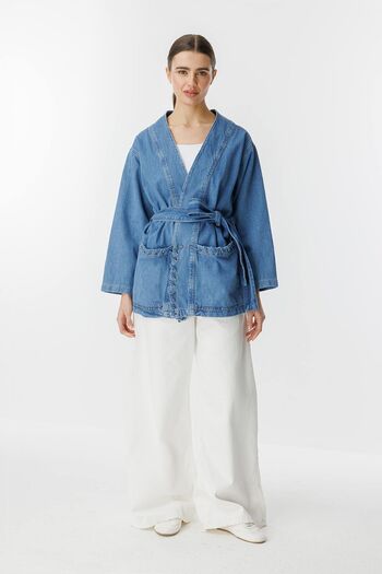 Hooopstore Μπουφάν Sinna Knit Blue Denim
