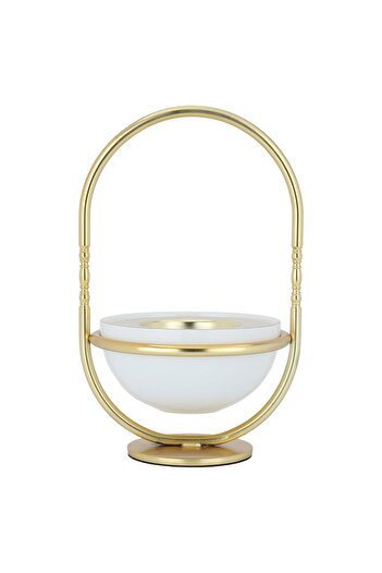 Alsaif Gallery Al Saif Gallery steel incense burner, with a gold-white-gold base