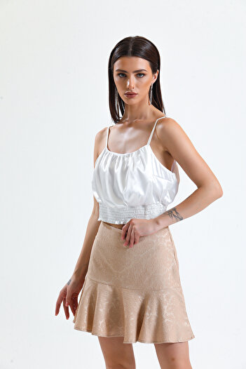 Sense Jacquard Short Flounce Skirt_etk32608 Beige