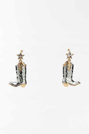 New Obsessions Cowboy Dangle Double Color Earrings
