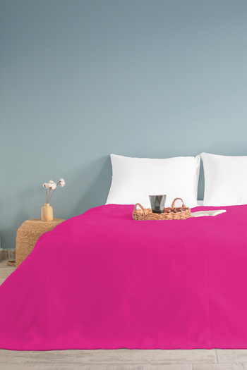 INTER Z Single Fuchsia Checkerboard Patterned Pique. Checkered Hotel Pique 160X230