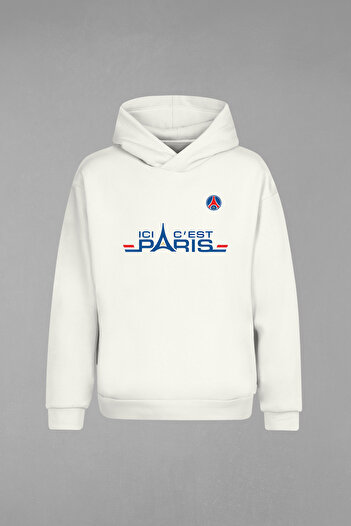 Futbolos Мъжки суичър с качулка с щампа Paris Saint Germain Ecru (оф бяло).