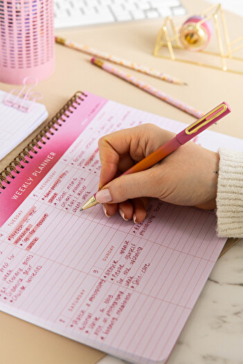 PAPERORA A4 Haftalık Ve Günlük 3’lü Masaüstü Süresiz Planlayıcı Set – Aura/kalp