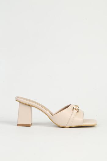Pierre Cardin Women's Cream Heeled Slippers Pc-54726