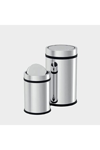 Neva Chrome Swivel Lid Trash Can, 11 Lt, Durable and Stylish Design