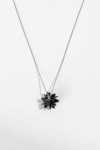 Pikas Black Necklace with Stone Detail