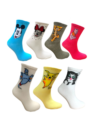 AL Bİ 90LIK Multi-Affordable 7-Piece Multi-Colored Mixed College Set Socks
