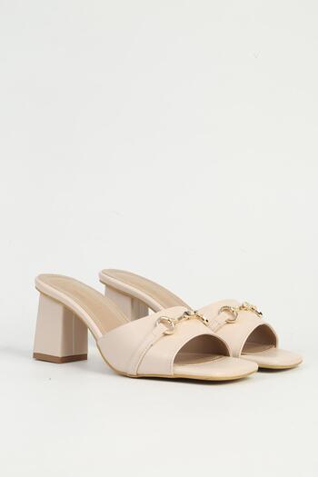 Pierre Cardin Women's Cream Heeled Slippers Pc-54726