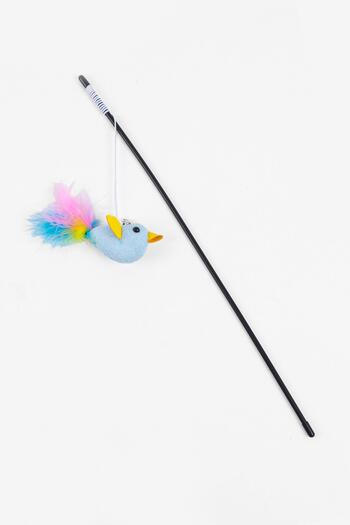 GOBYPET Furry Cat Fishing Rod, Plush Blue Bird Cat Play Fishing Rod