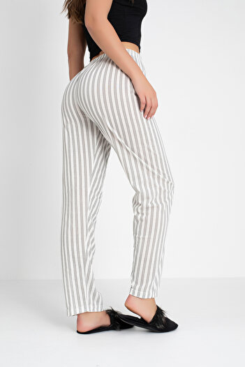 DONEX Cotton Thin Breathable Fabric Ribbon Waist Detail Printed Women's Sleepwear Bottoms Without Pockets