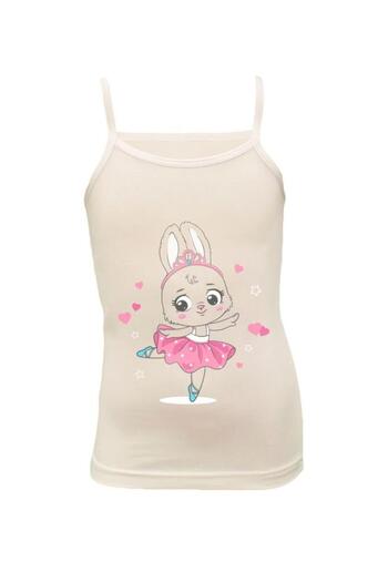 Onurel Girl's Pack of 5 - Rabbit Printed Lycra Cotton Rope Strap Tank Top