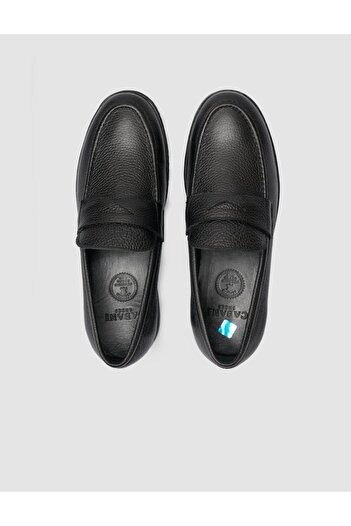 Cabani %100 Hakiki Deri Siyah Düz Erkek Loafer