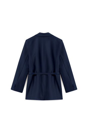 praye Μπουφάν Navy Blue Blazer - Με Ζώνη Πορτοφόλι
