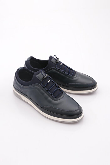 DGN Men's Sneakers Shoes Genuine Leather Navy Blue Navy Blue 103543616
