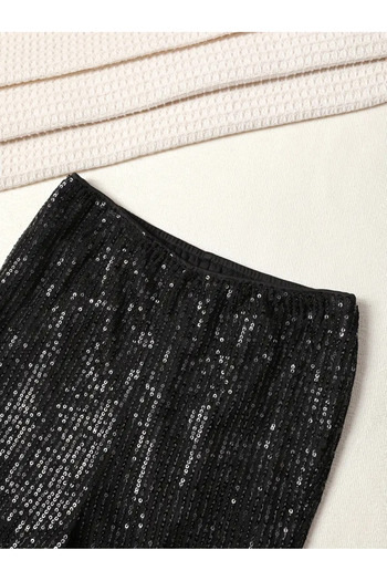 miço kids Elastic Waist Sequined Girl's Trousers