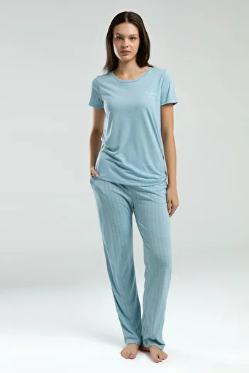 Pierre Cardin Set pijamale de vară mărime mare, țesătură din viscoză, detaliu buzunar