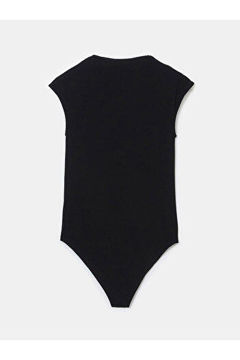 LC Waikiki Lcw Vision Black Stand Collar Women's Bodysuit