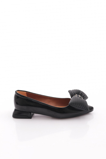 DGN 2898 Women's Bow Detailed Pointed Toe Ballerinas