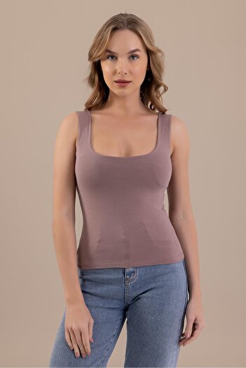 BAYKAR Γυναικείο εσώρουχο 6300 - Dusty Rose, τετράγωνο λαιμόκοψη, αφαιρούμενα μαξιλαράκια και σουτιέν