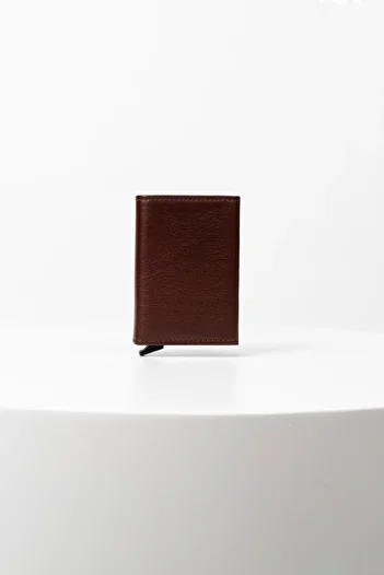 BAYDERİ Genuine Leather Valde - Card Holder Wallet with Mechanism