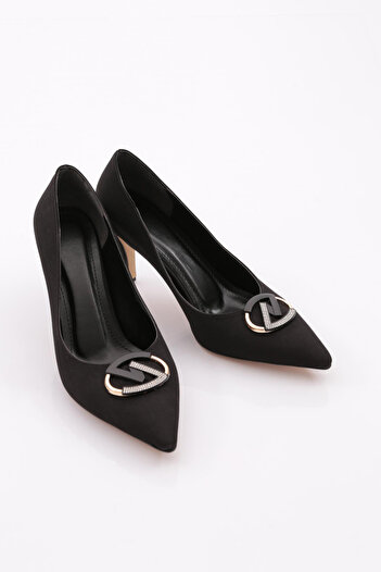 DGN Black Scuba Women's Heeled Shoes - 1001 Model