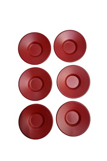 NEWSTORE HOME Matte Red Lux Melamine.6-Piece Tea Plate