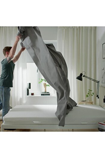 erorex Fitted sheet, light grey, 90x200 cm
