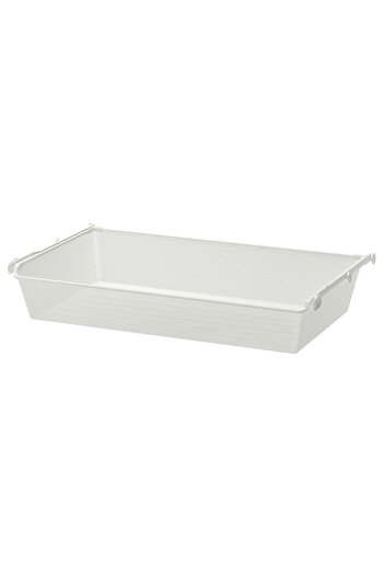 erorex Mesh basket with pull-out rail, white, 100x58 cm
