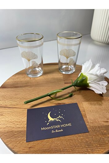 Madame Coco Lovely Ginkgo Leaves Chapelle Set of 4 Coffee Glasses - 100 ml